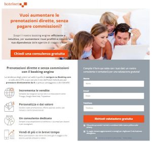 Landing page hotel